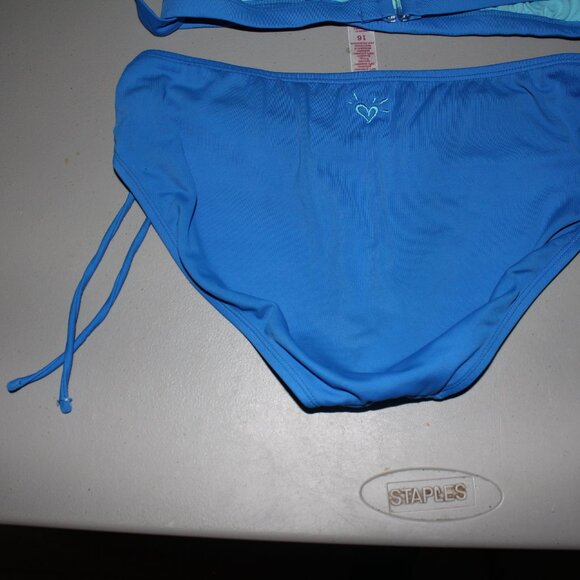 Blue 2 Pcs Justice Bikini Swimsuit Size 16 - Picture 7 of 10